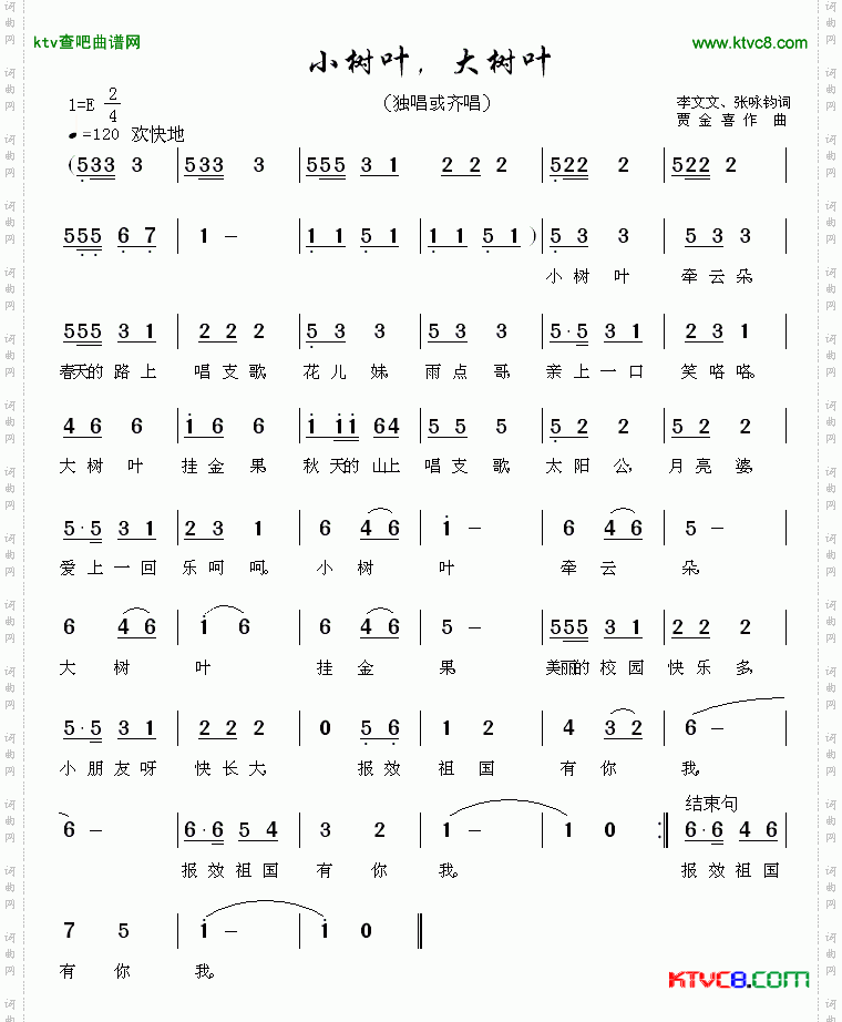 小树叶，大树叶