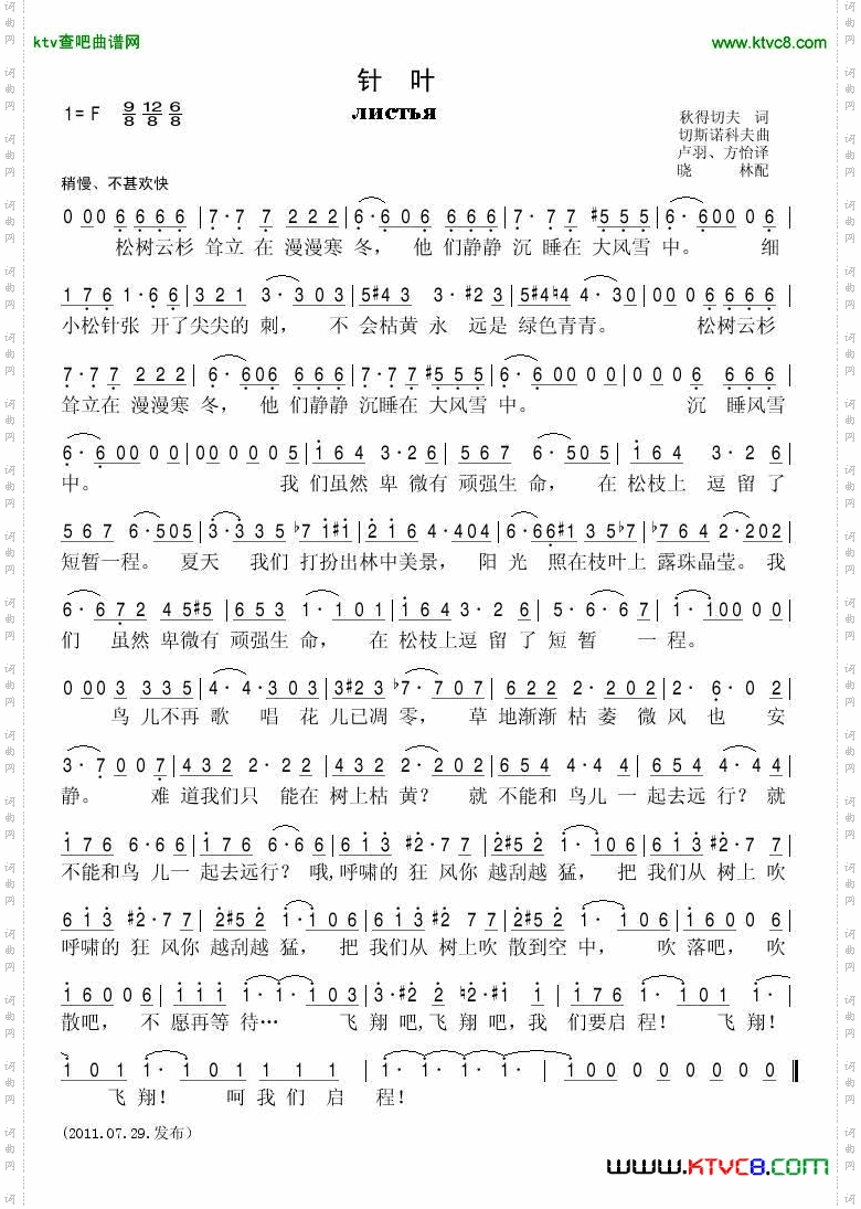 针叶简谱