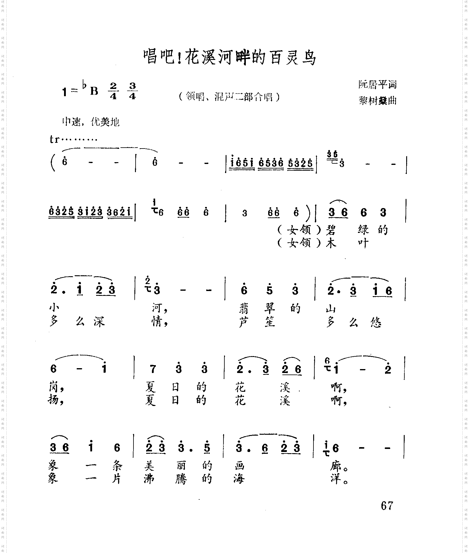 唱吧！花溪河畔的百灵鸟