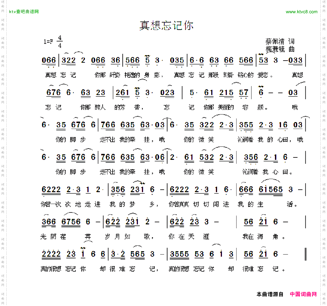 真想忘记你