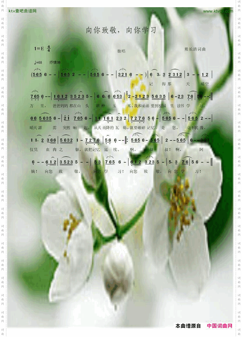 向您致敬，向您学习