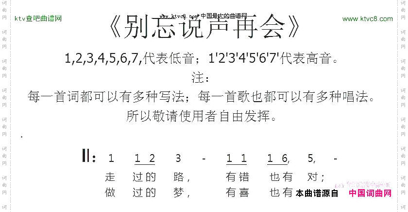 别忘说声再会