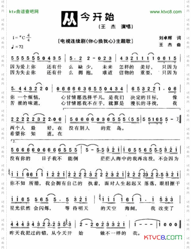 从今开始（电视剧《你心换我心》主题歌）