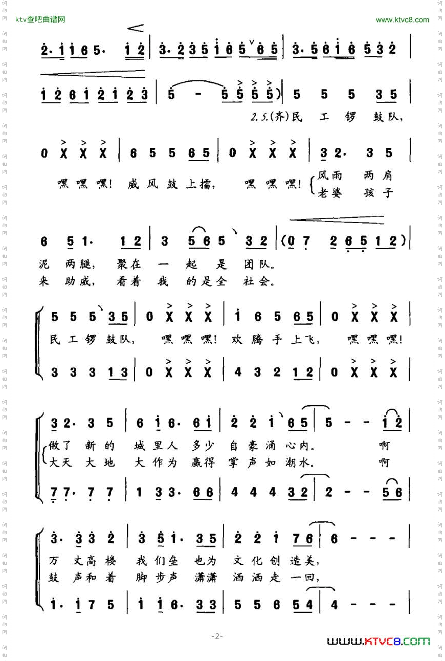 民工锣鼓队（男声表演唱与鼓乐）
