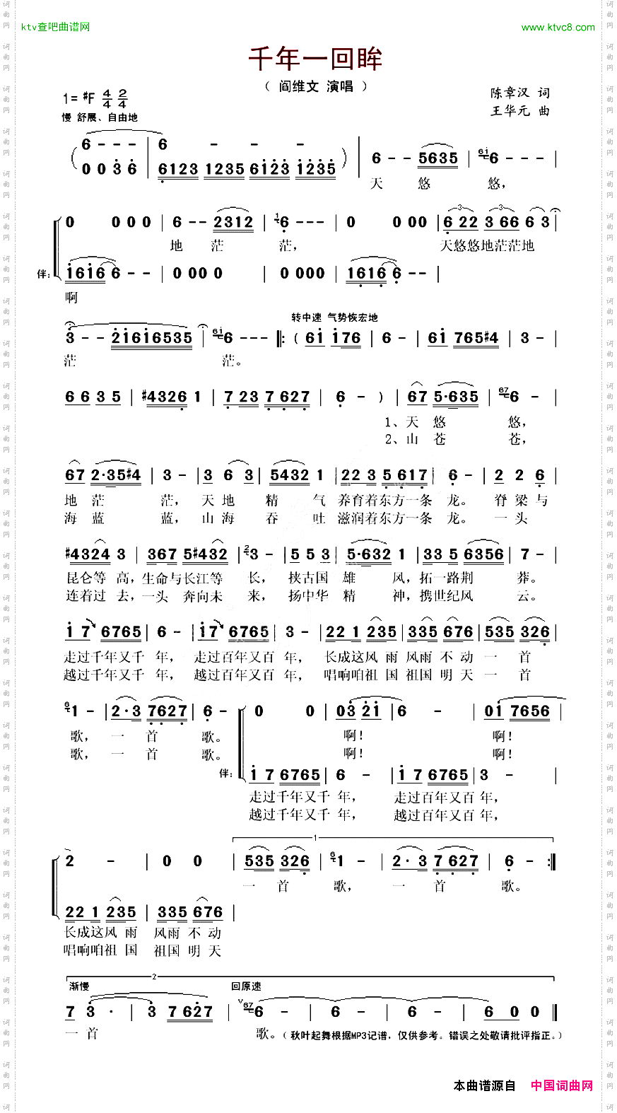 千年一回眸