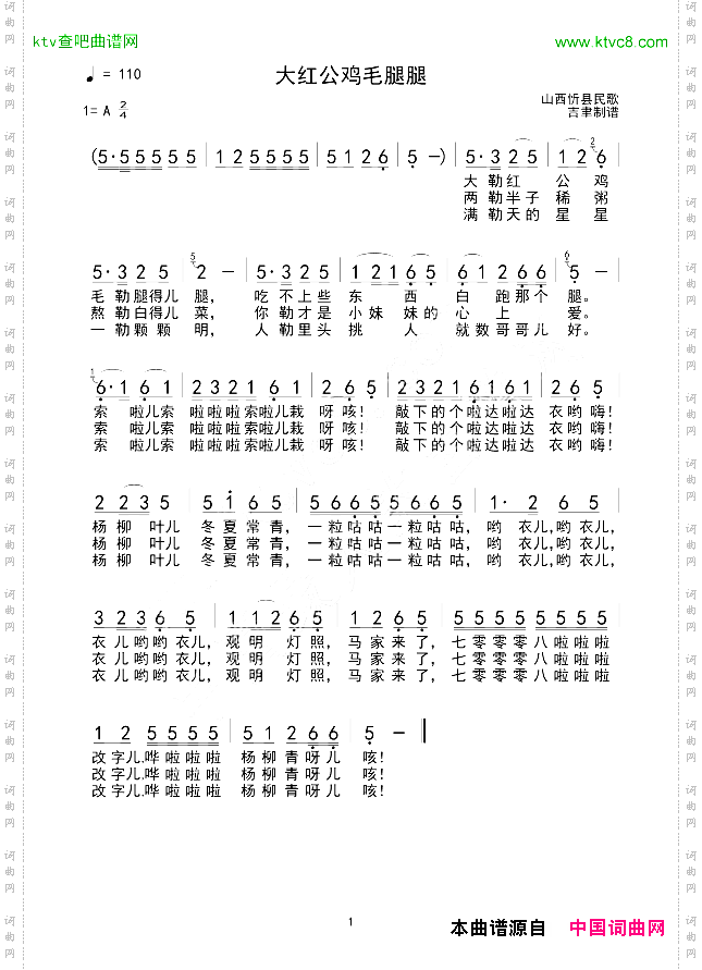 大红公鸡毛腿腿