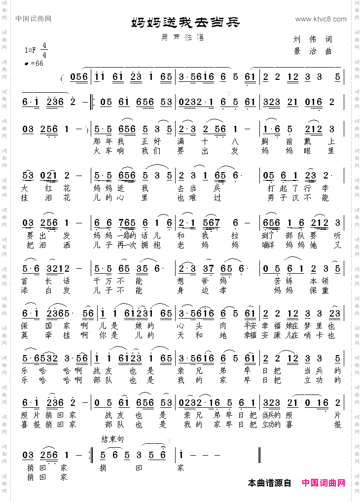妈妈送我去当兵