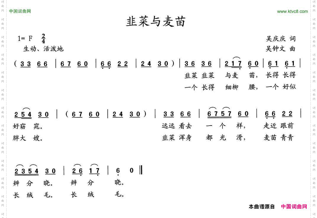 韭菜与麦苗