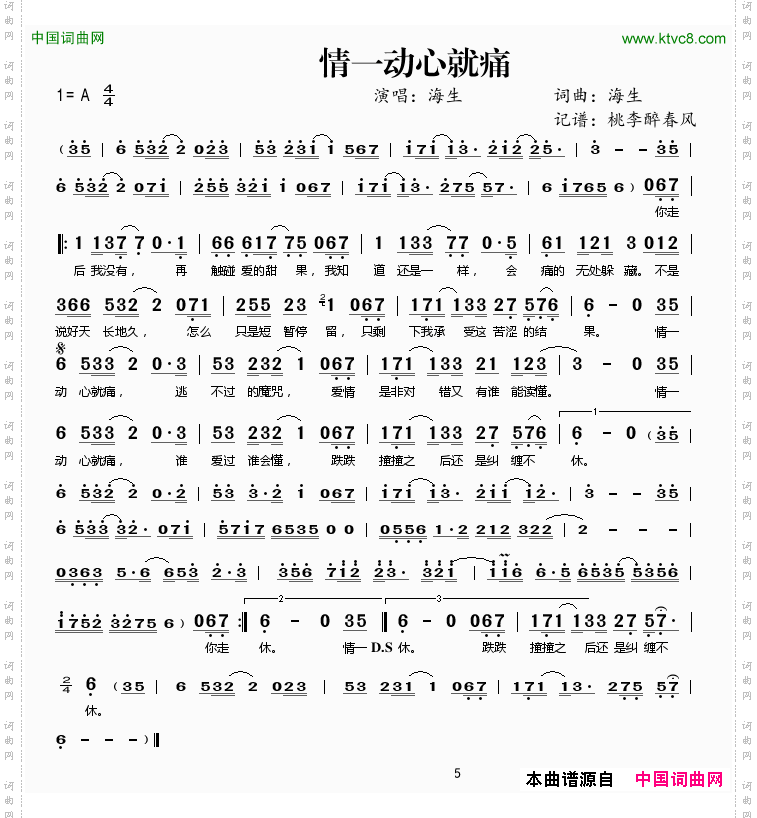 情一动心就痛