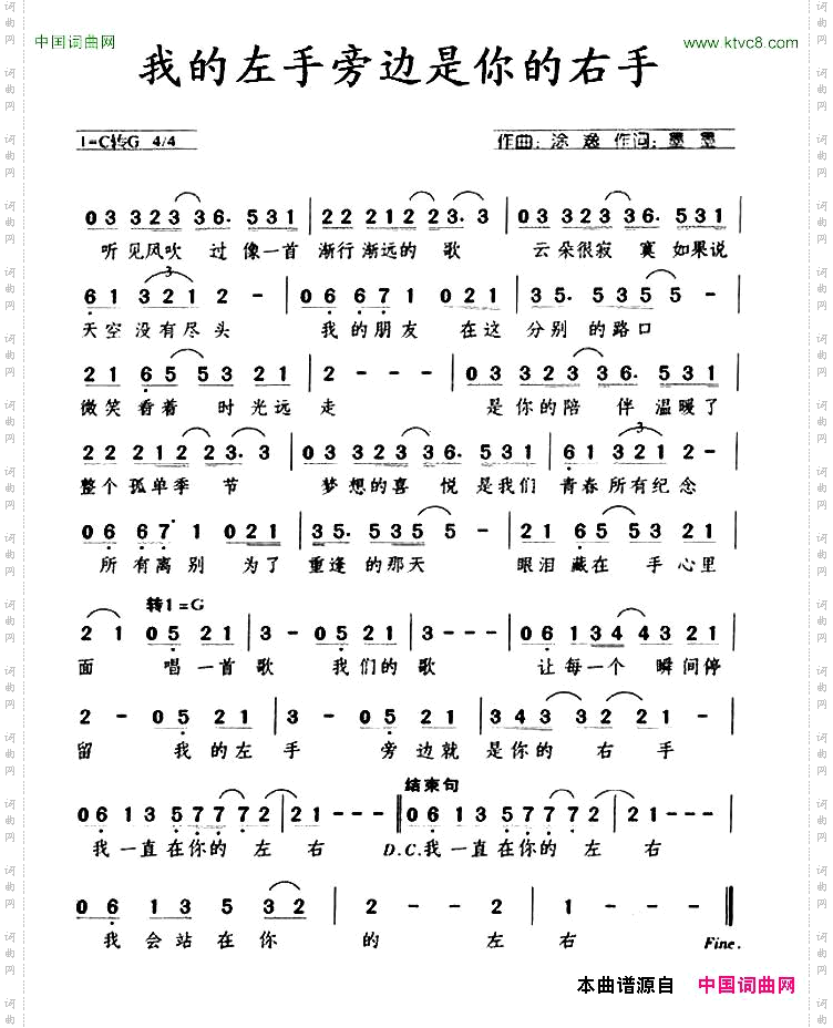 我的左手旁边是你的右手