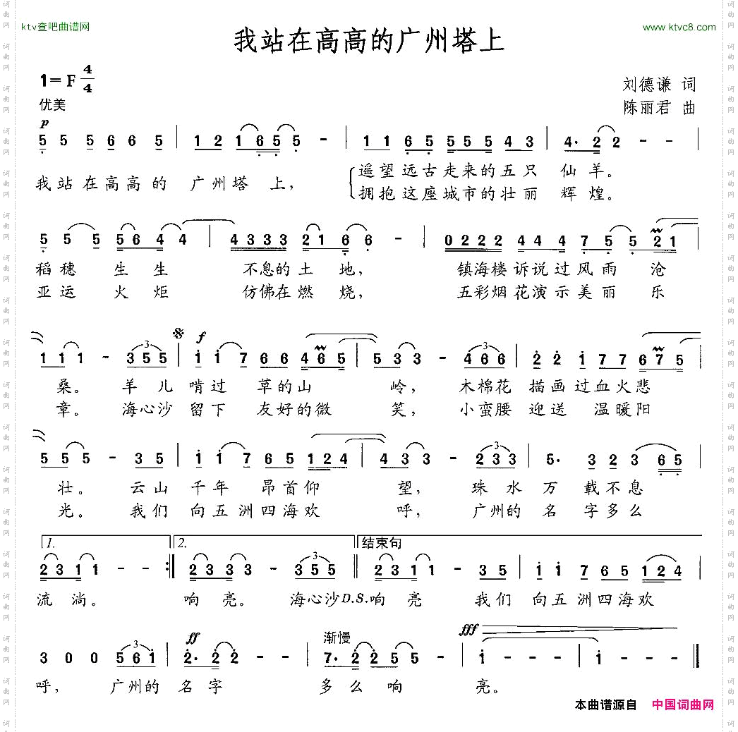 我站在高高的广州塔上