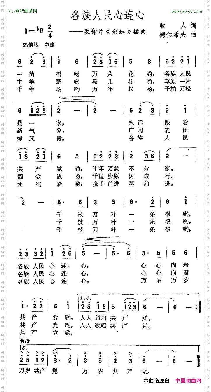 各族人民心连心_歌舞片《彩虹》插曲