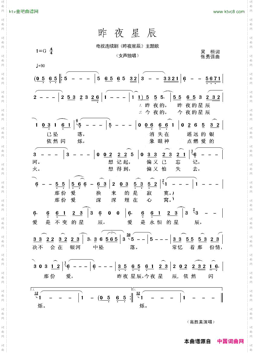 昨夜星辰电视连续剧《昨夜星辰》主题歌