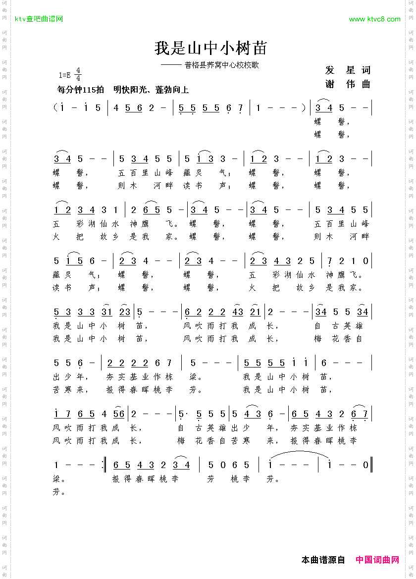 我是山中小树苗