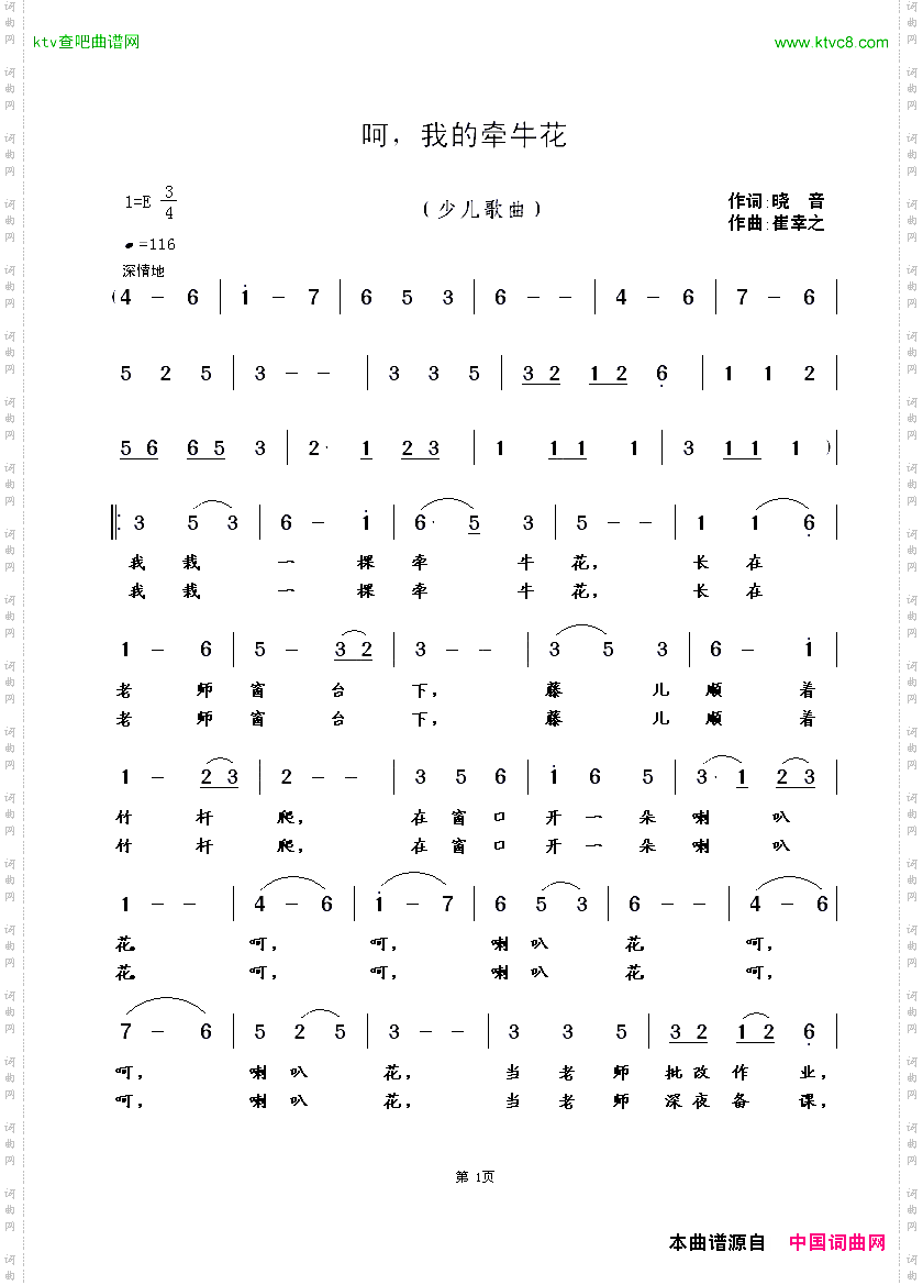 呵，我的牵牛花