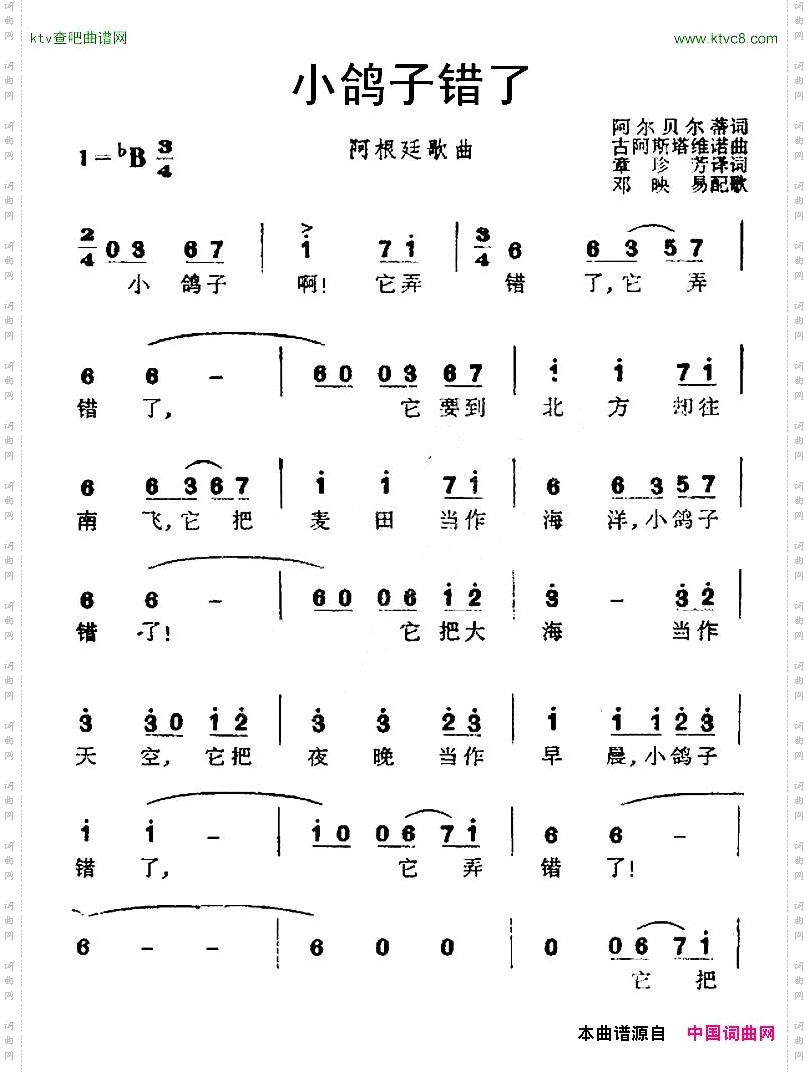[阿根廷]小鸽子错了