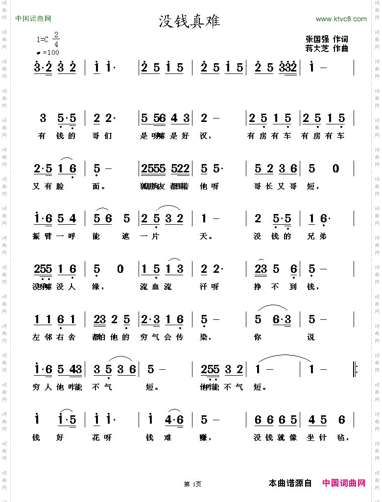 没钱真难