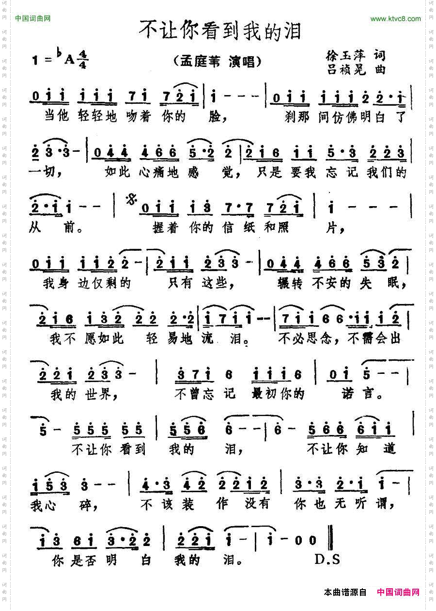 不让你看到我的泪