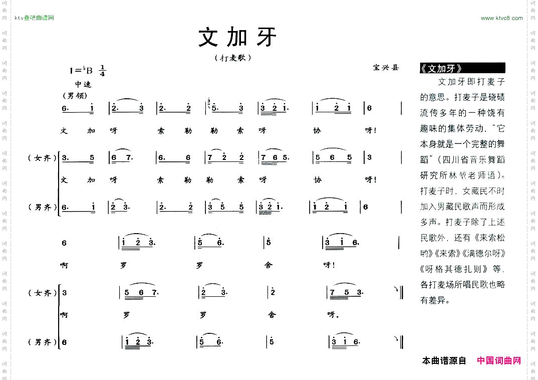 文加牙打麦歌