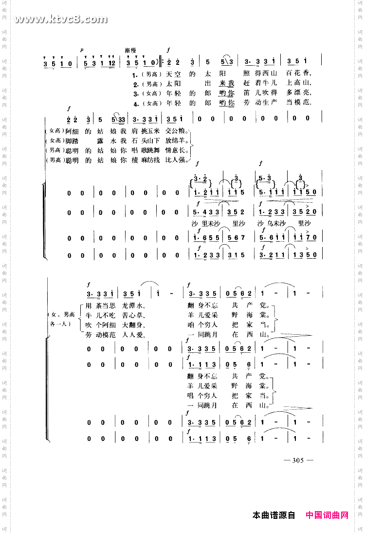 阿细跳月_合唱