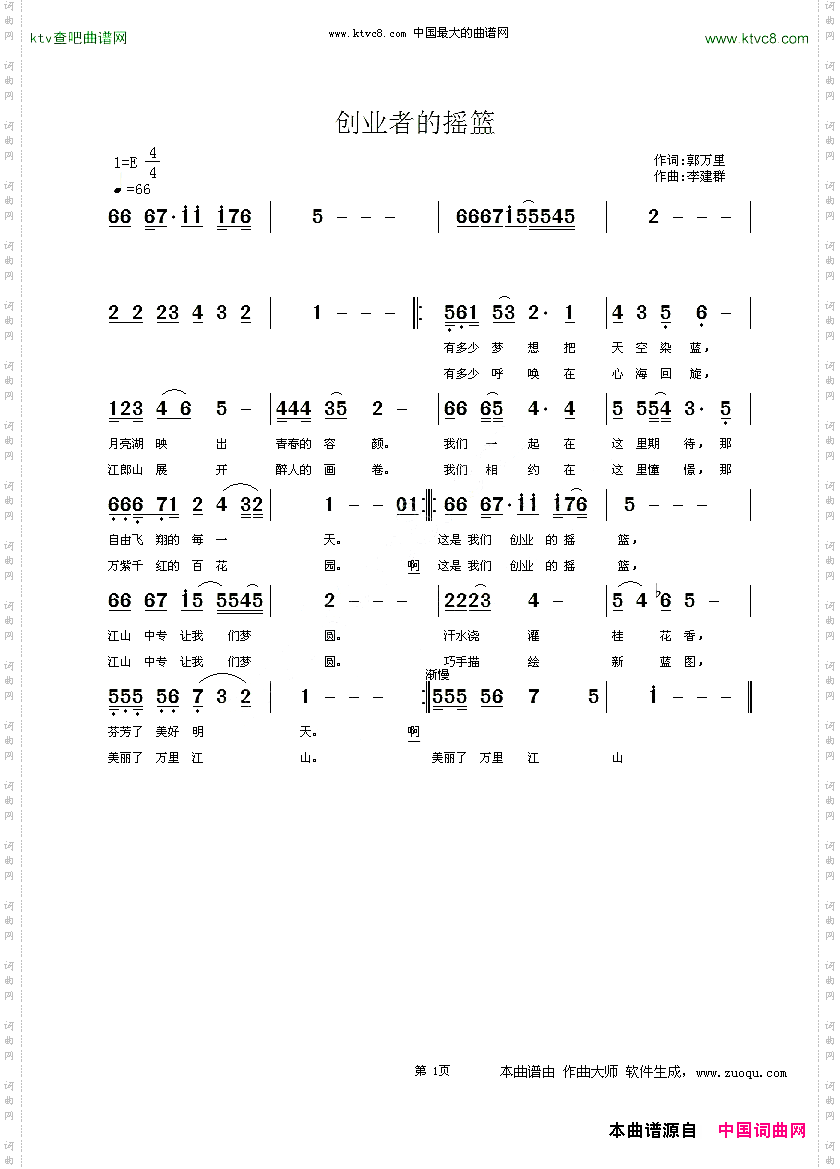 创业者的摇篮郭万里词李建群曲