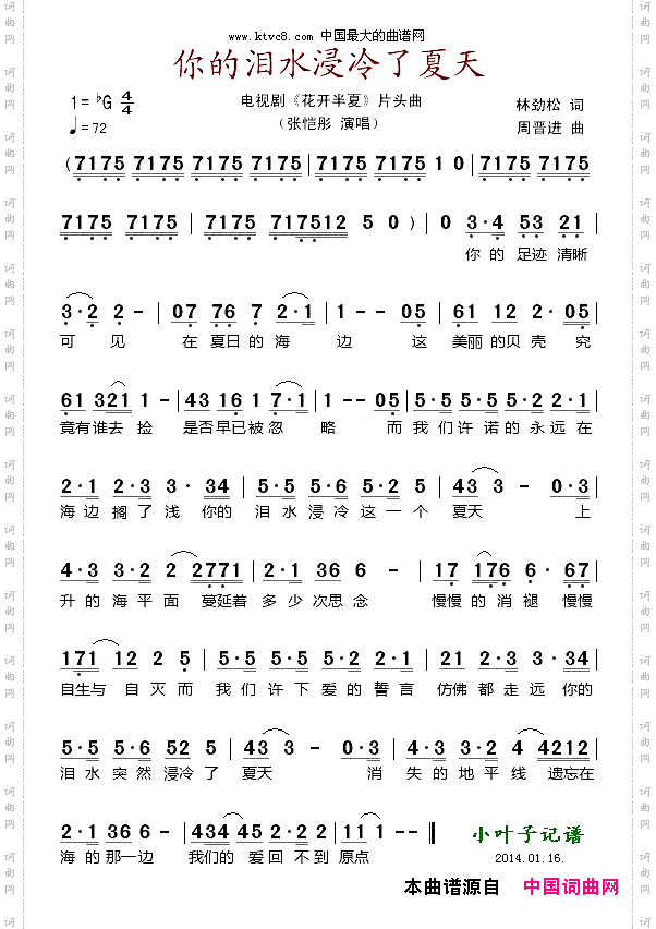 你的泪水浸冷了_夏天电视剧《花开半夏》片头曲