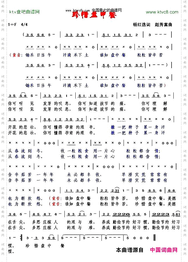 珍惜盘中餐