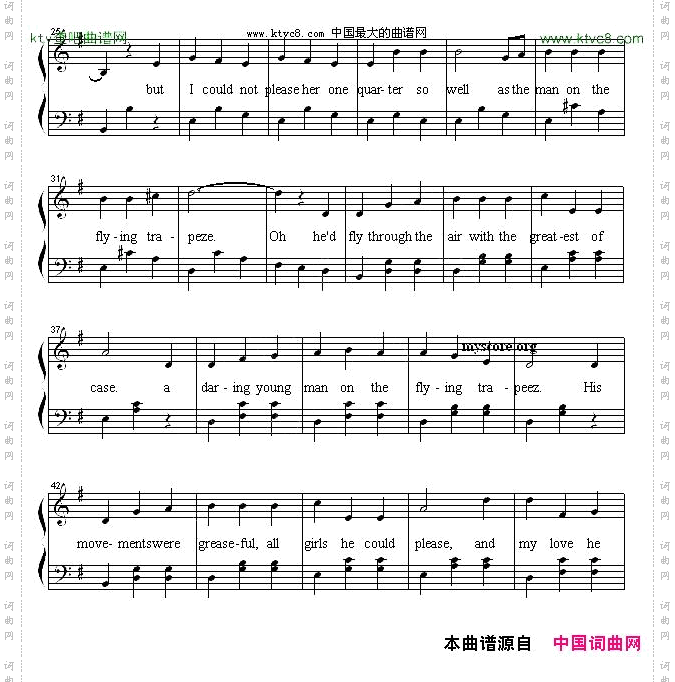 Themanontheflyingtrapeze秋千架上的人英文儿歌弹唱