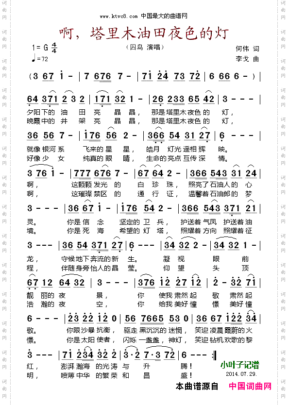 啊，塔里木油田夜色的灯