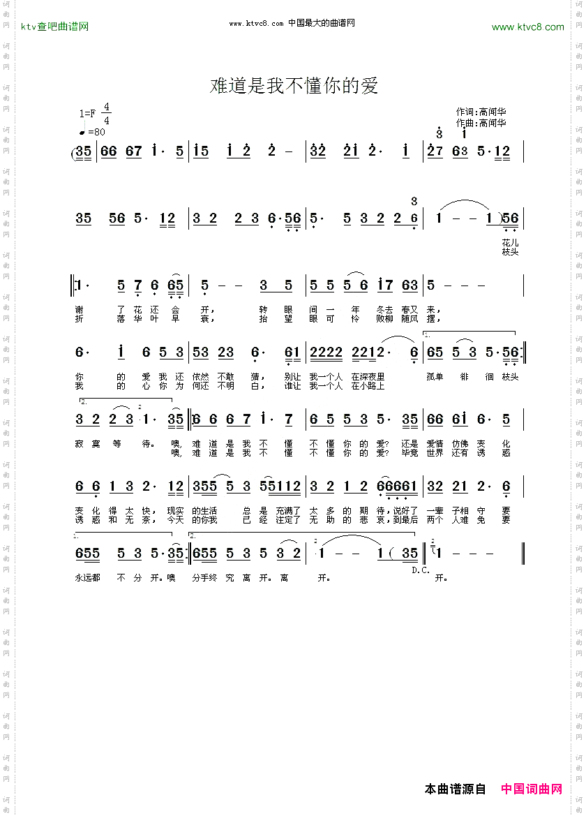 难道是我不懂你的爱