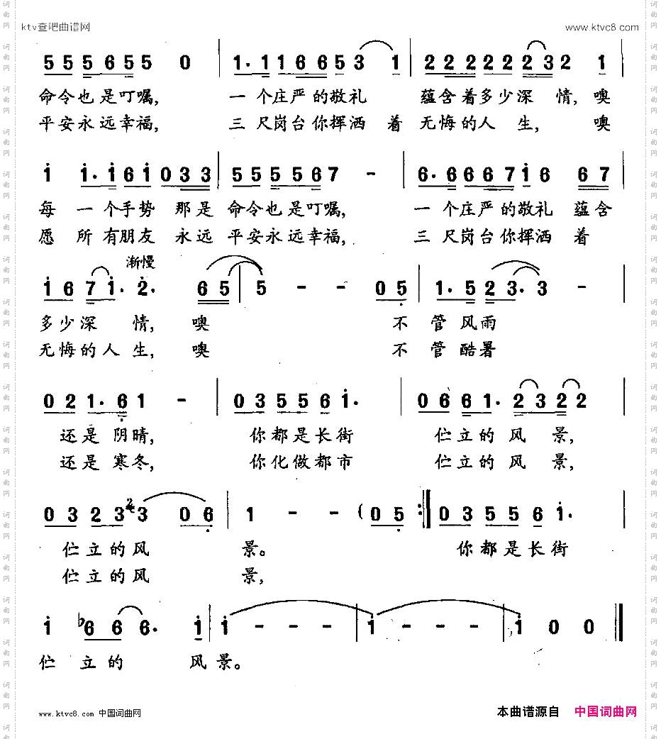 伫立的风景献给交通警察的歌