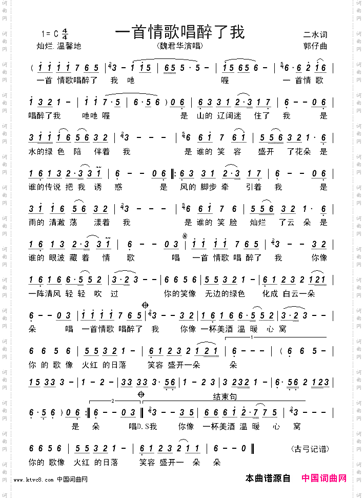 一首情歌唱醉了我