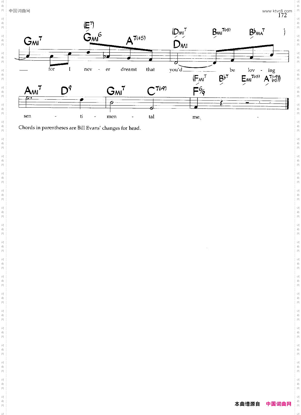 InaSentimentalMood带和弦五线谱_In a Sentimental Mood带和弦五线谱