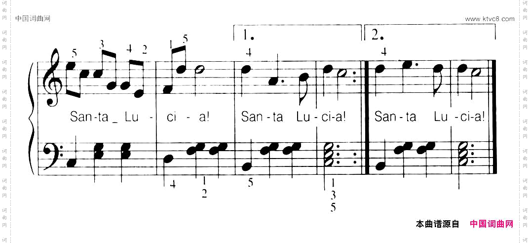 [意]SantaLucia桑塔·露琪亚弹唱谱_[意]Santa Lucia桑塔·露琪亚弹唱谱