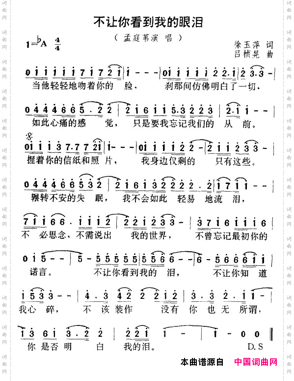 不让你看到我的泪