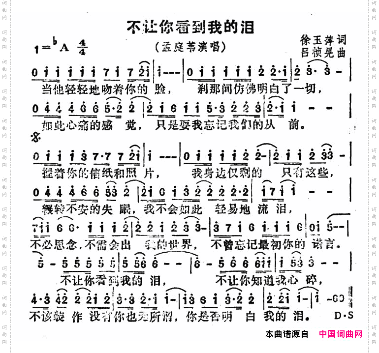 不让你看到我的泪