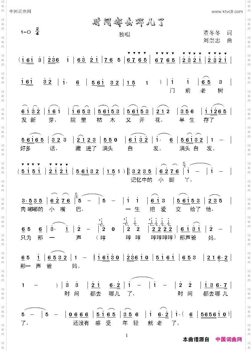 时间都去哪儿了董冬冬词刘崇忠曲_时间都去哪儿了董冬冬词 刘崇忠曲