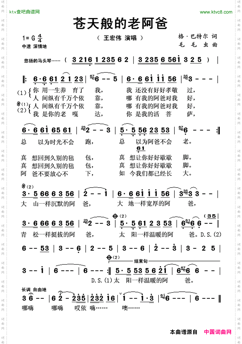 苍天般的老阿爸