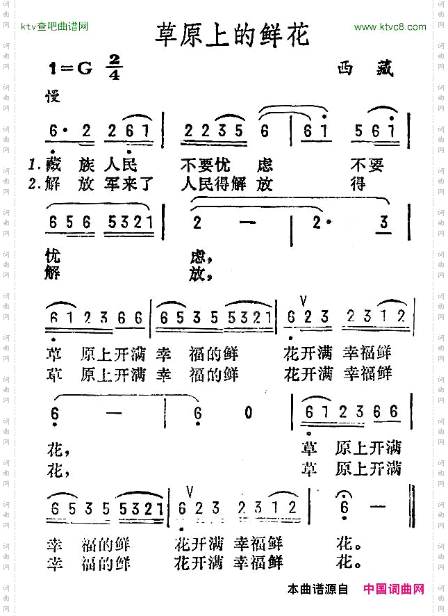 草原上的鲜花西藏民歌