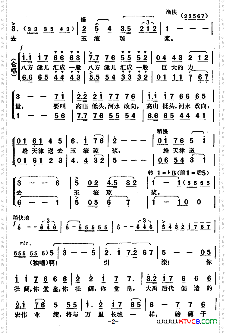 引滦颂电视歌舞《英雄的雕像》选曲