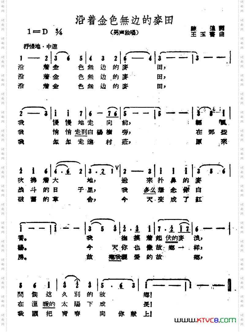 沿着金色无边的麦田