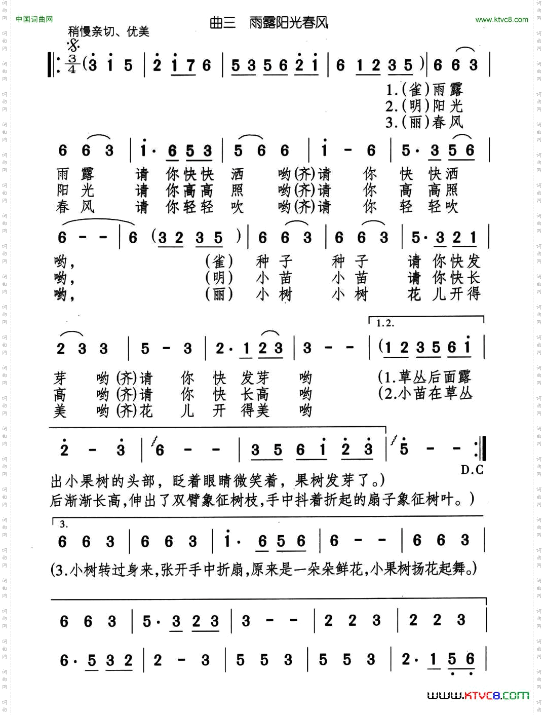 雨露阳光春风_儿童歌舞剧《七棵小果树》曲三