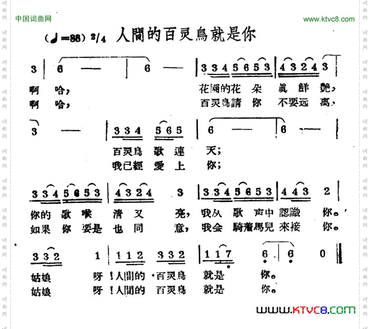 人间的百灵鸟就是你哈萨克民歌