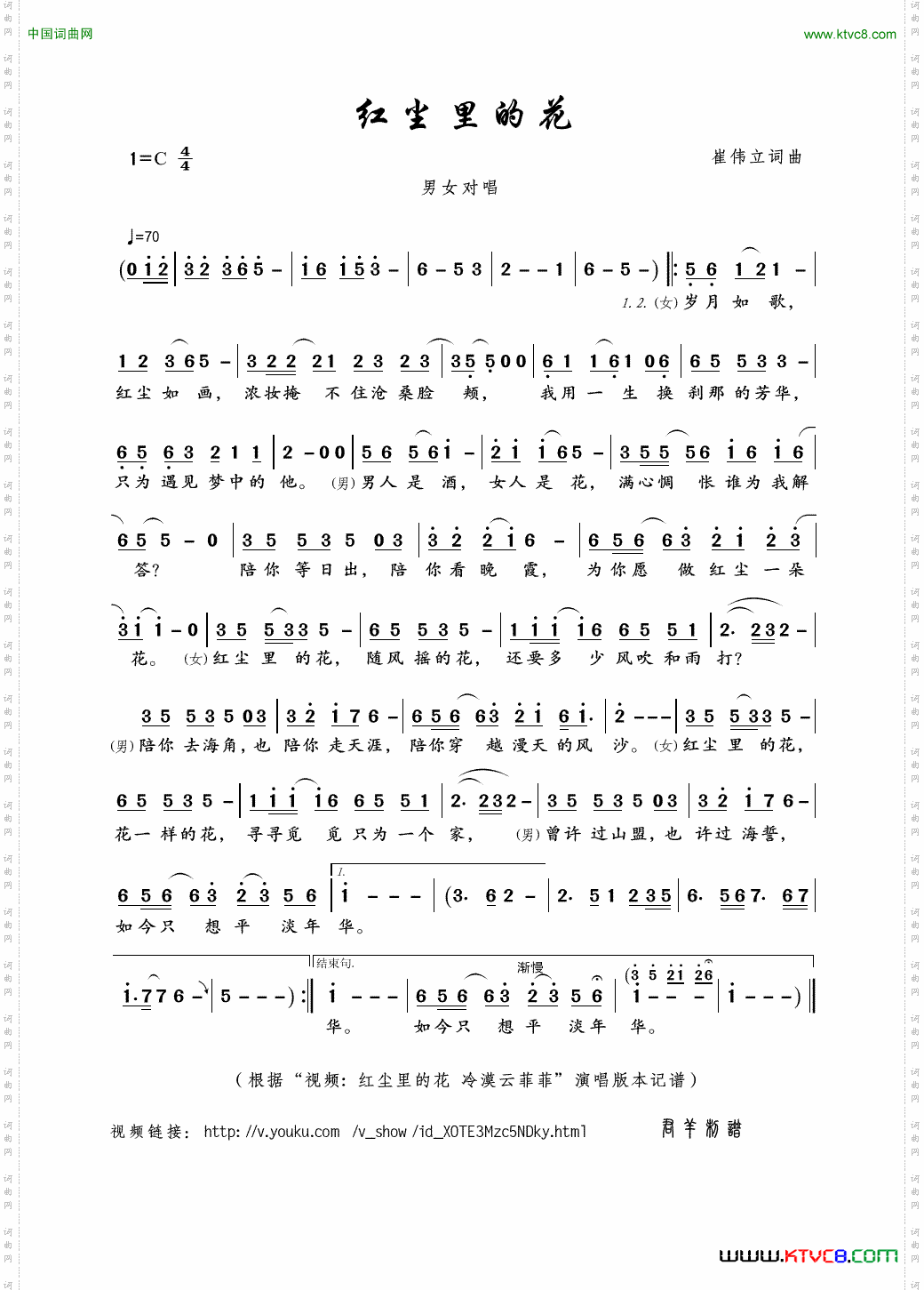 红尘里的花崔伟立词曲