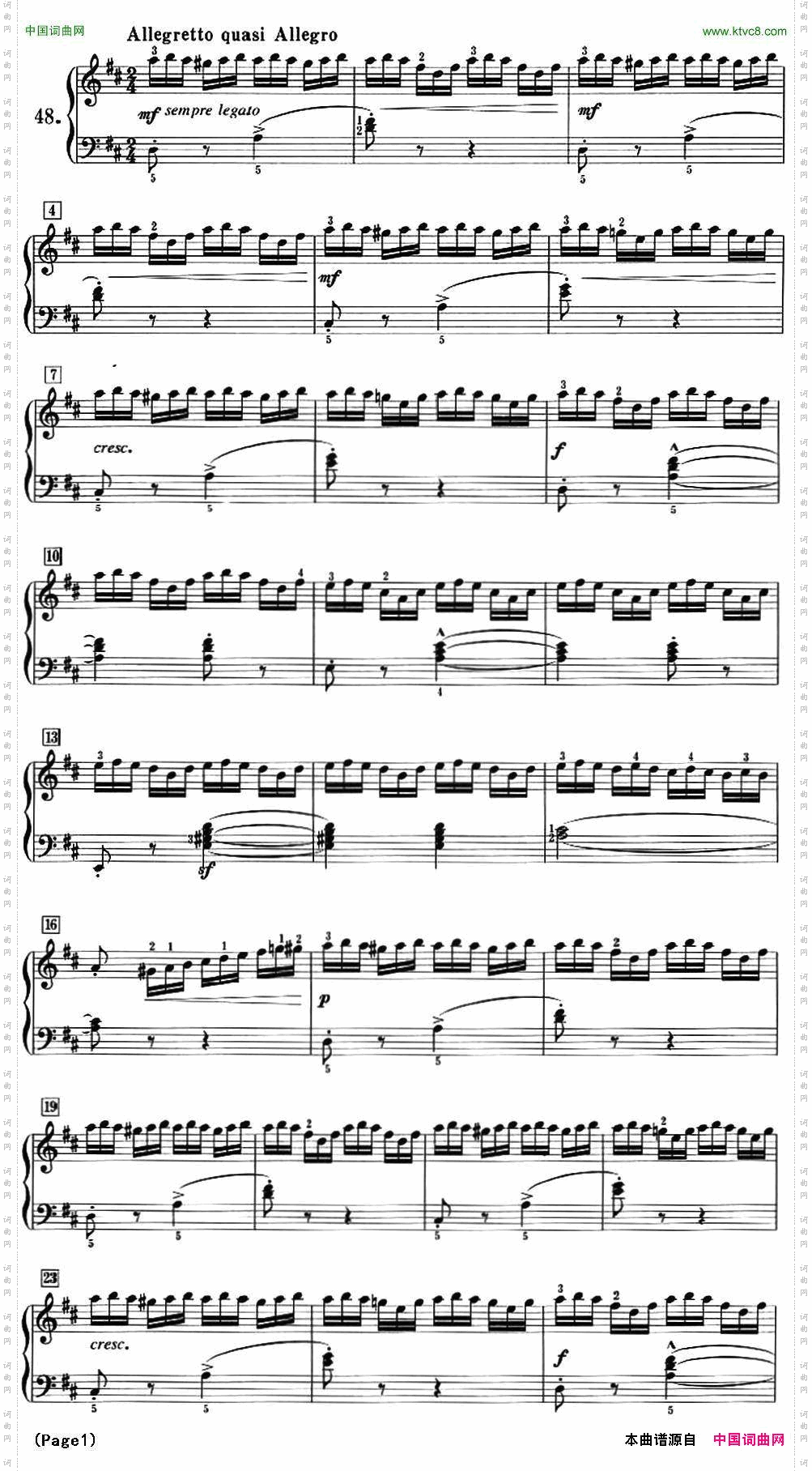 50首莱蒙钢琴练习曲作品37NO.48_50首莱蒙钢琴练习曲 作品37NO.48