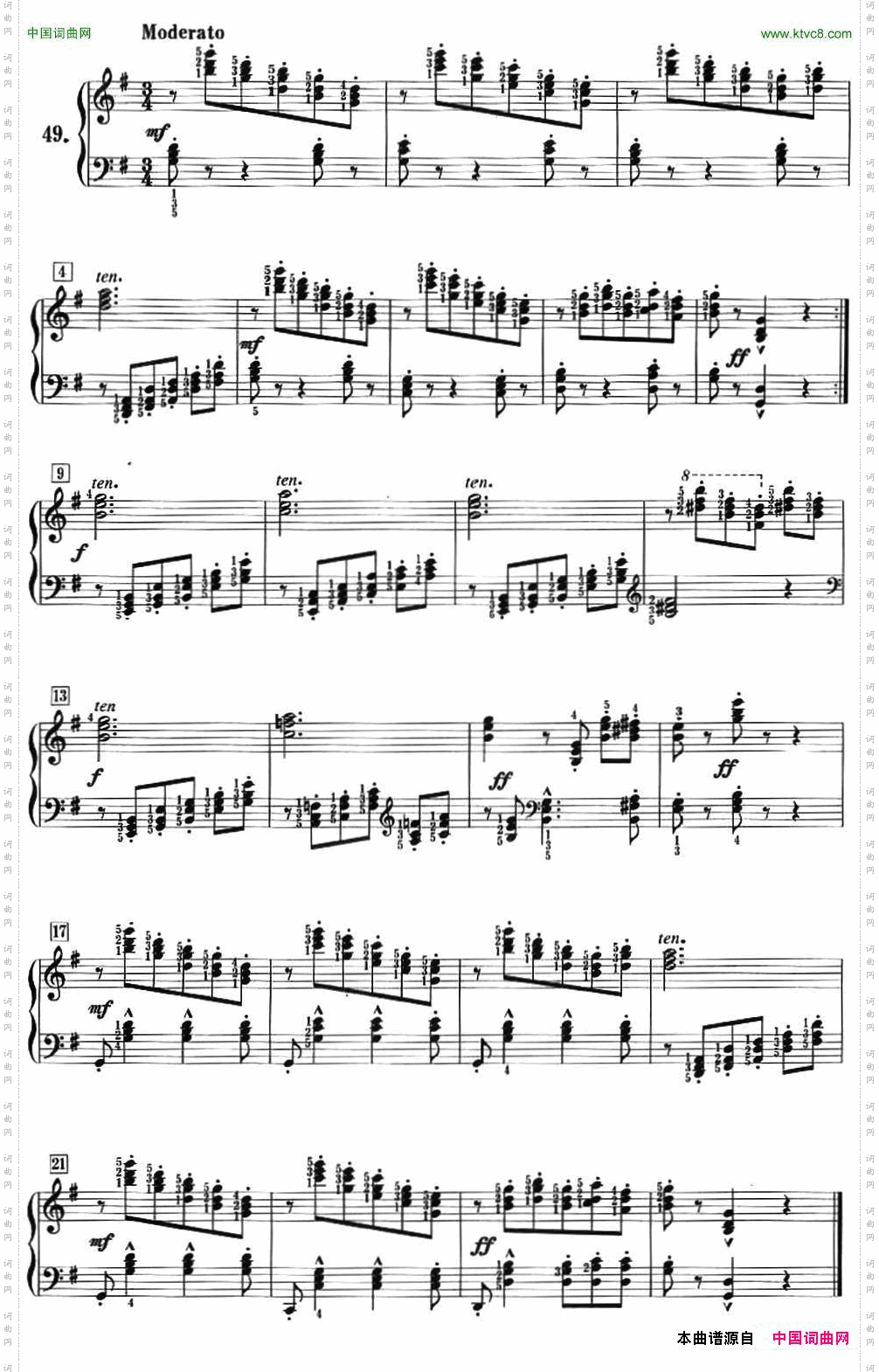 50首莱蒙钢琴练习曲作品37NO.49_50首莱蒙钢琴练习曲 作品37NO.49