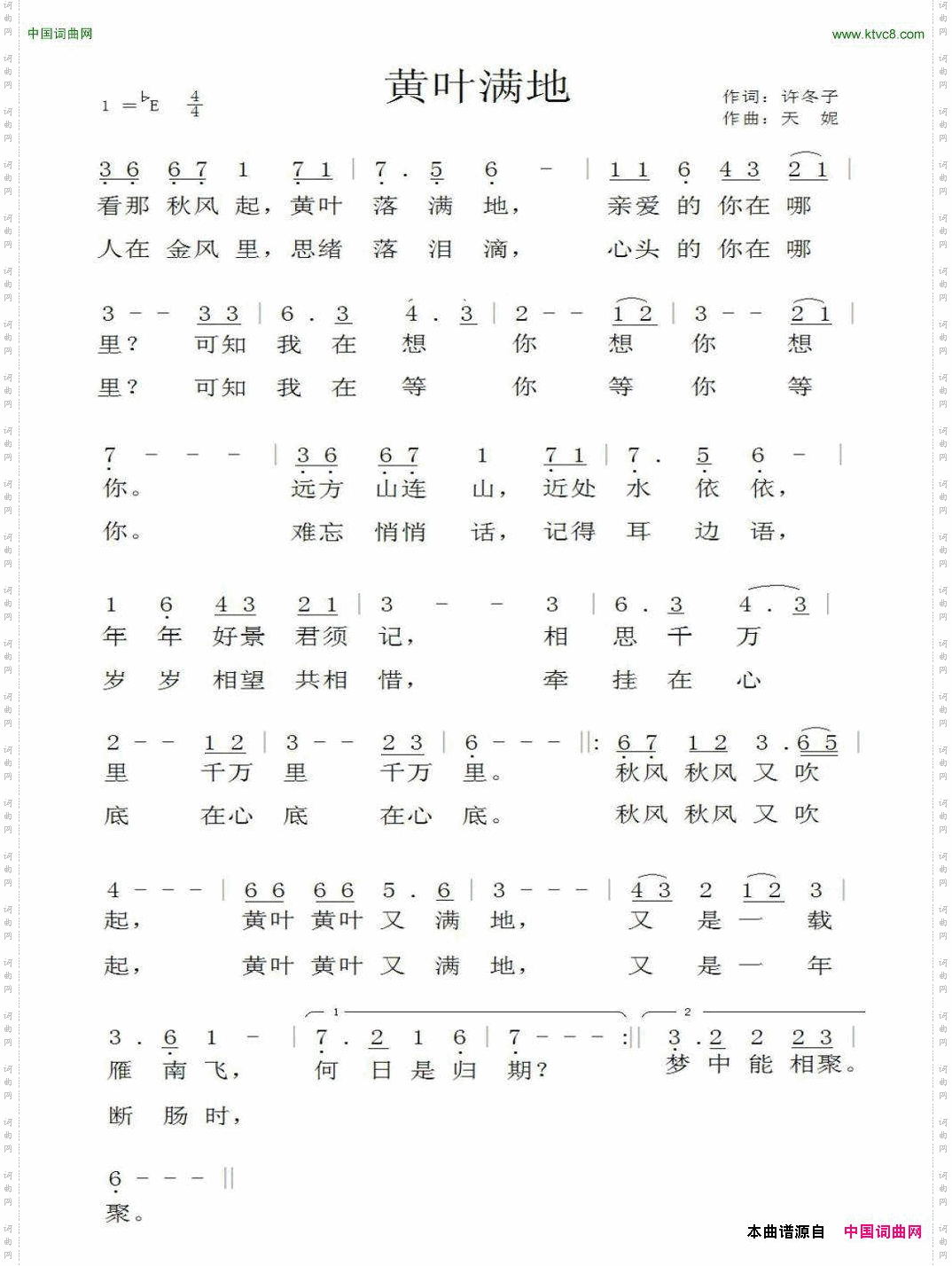 黄叶满地