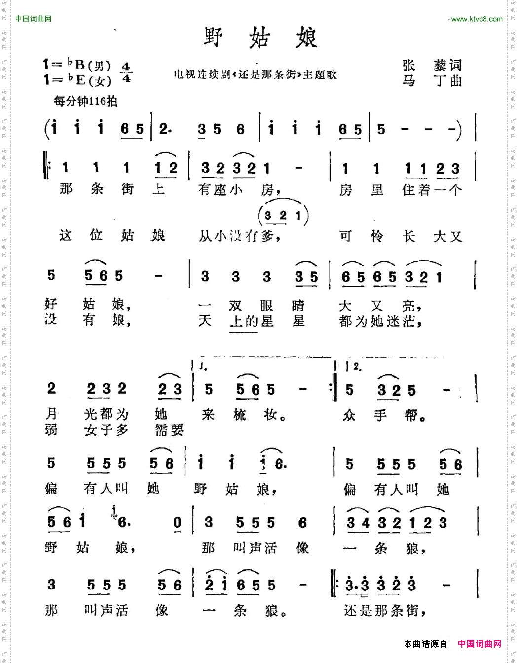 野姑娘电视剧《还是那条街》主题曲