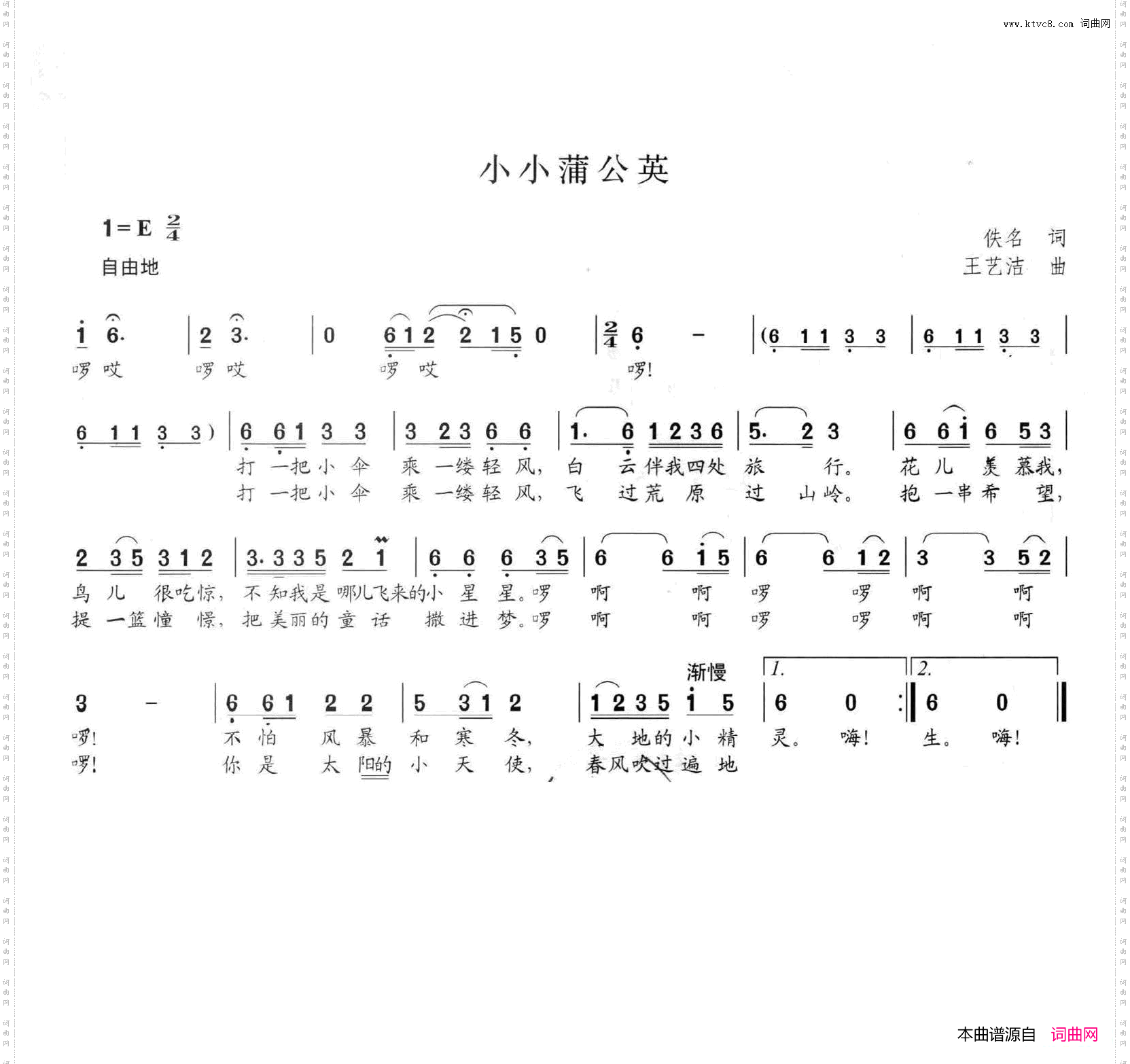 小小蒲公英