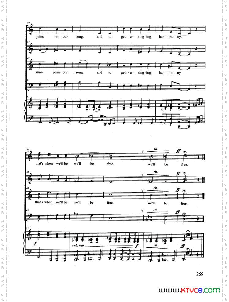 HymnToFreedom合唱正谱_Hymn To Freedom合唱 正谱